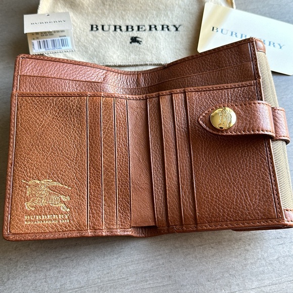 Like New Burberry Nova Check Compact Wallet with Buckle - Picture 5 of 7